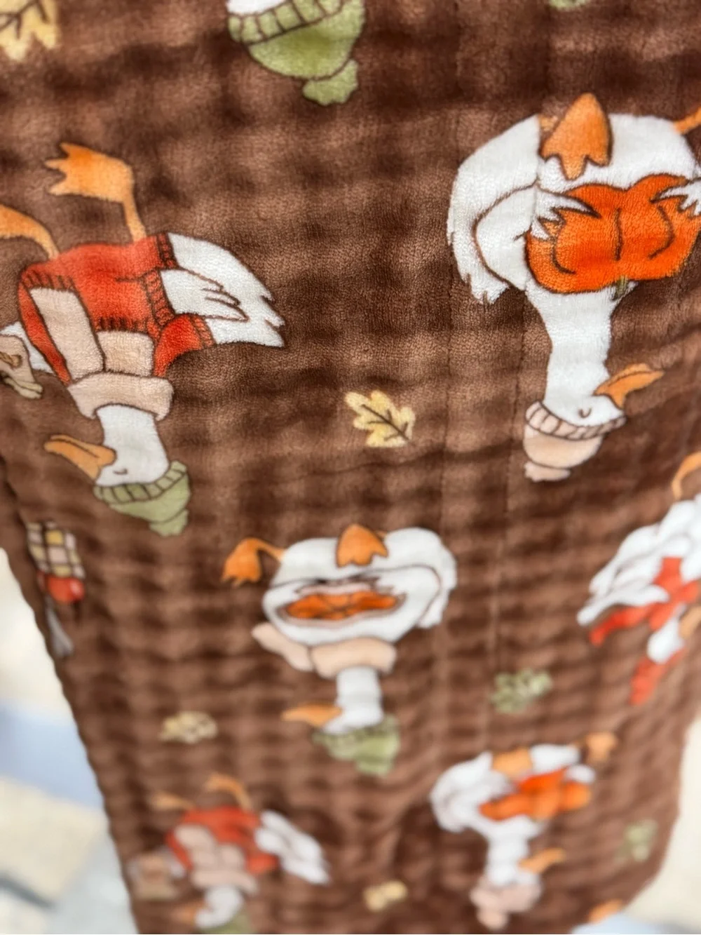 Brown Harvest Throw – Cozy Autumn Duck Print